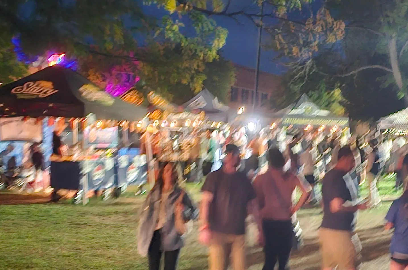 The beer garden Saturday night.