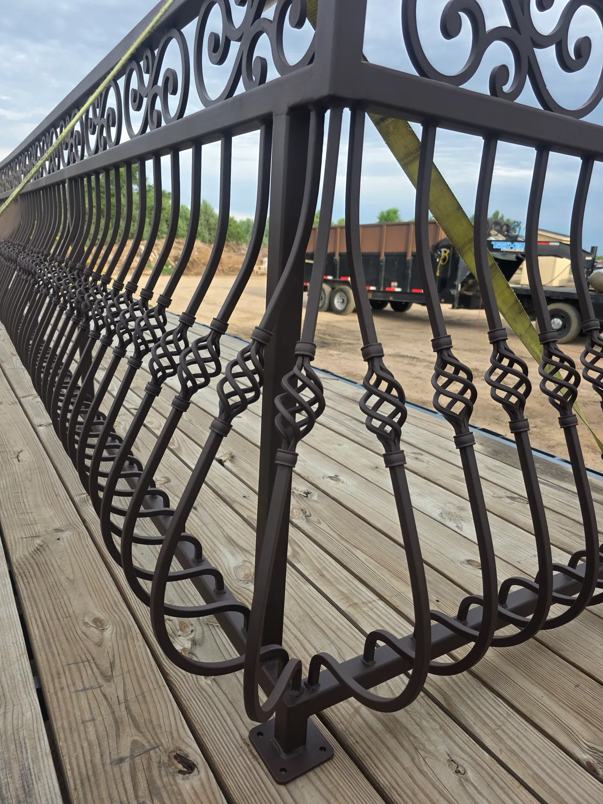 Twisted-basket balusters on a deck